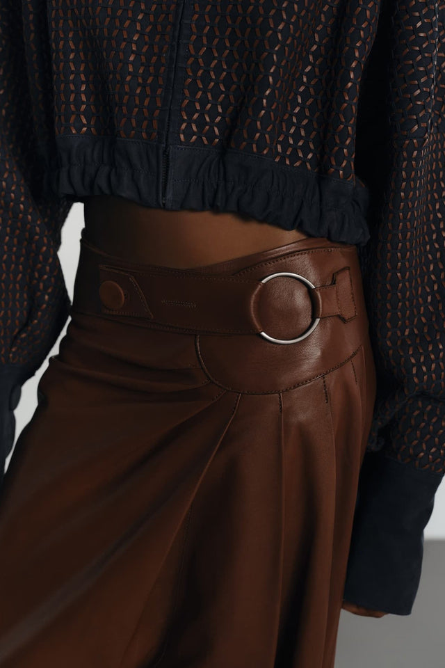 Bomber Granito by Andrea Landa, styled view of the leather trousers
