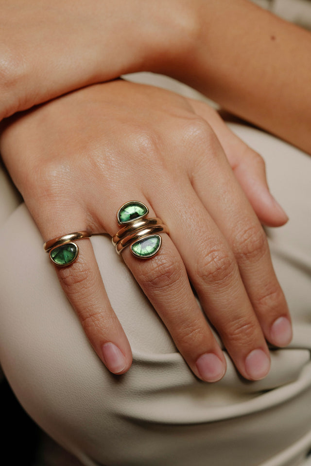 Trapiche Pinky Ring