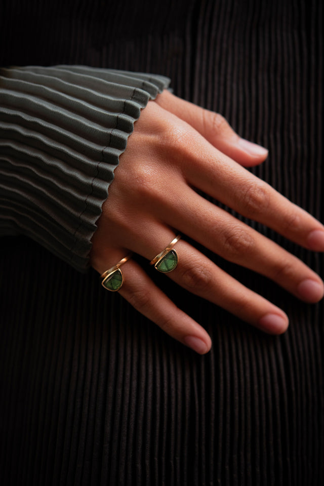 Trapiche Pinky Ring