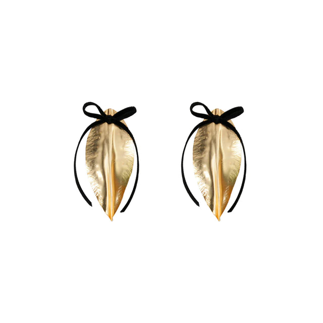 RIBBON LEAF EARRINGS