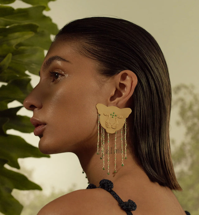 JAGUAR EMERALD RAIN EARRINGS