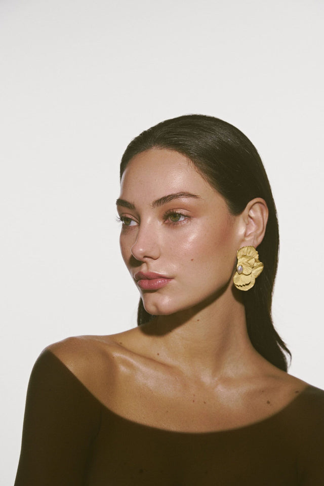 ARETES HORTENSIAS DECONSTRUIDAS CON PERLA