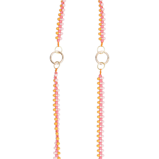 Hand-beaded Traveler's Strap - Orange Sunset