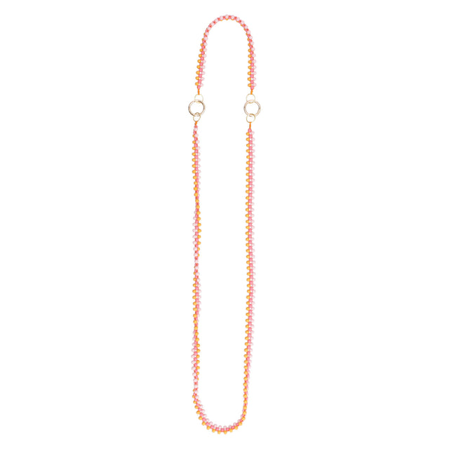 Hand-beaded Traveler's Strap - Orange Sunset