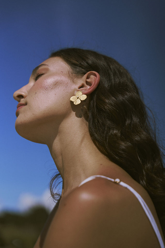 Hydrangea earrings with pearls - removable