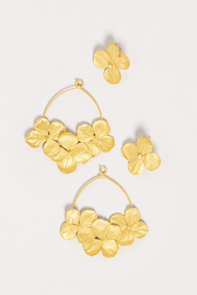 Hydrangea earrings with pearls - removable