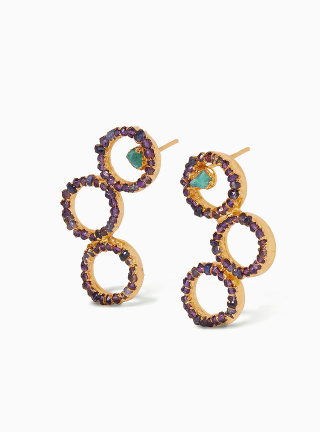 Triple Iris Earrings