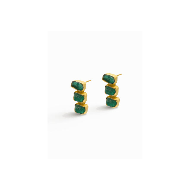 ARETES MAYA 3 PIEDRAS