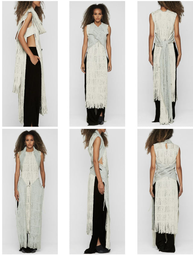 BARBALO WHITE BRAIDED LEATHER OVERLAY