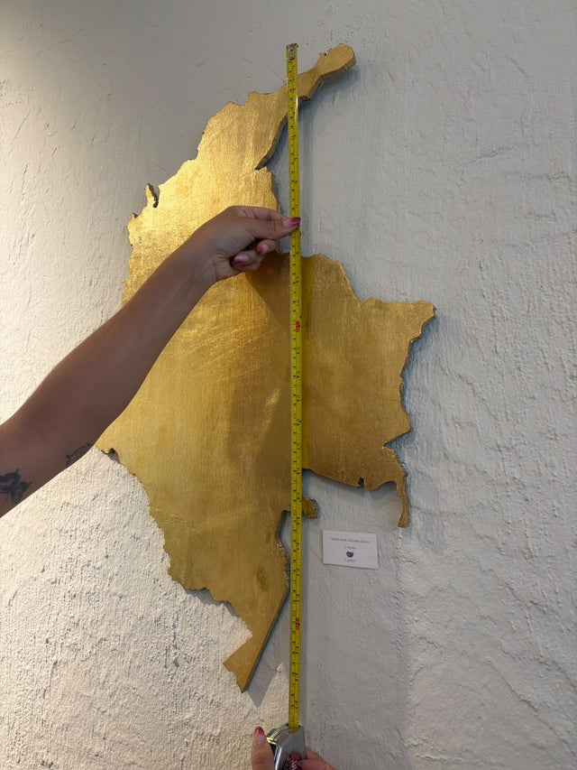 COLOMBIA MAP IN GOLD LEAF