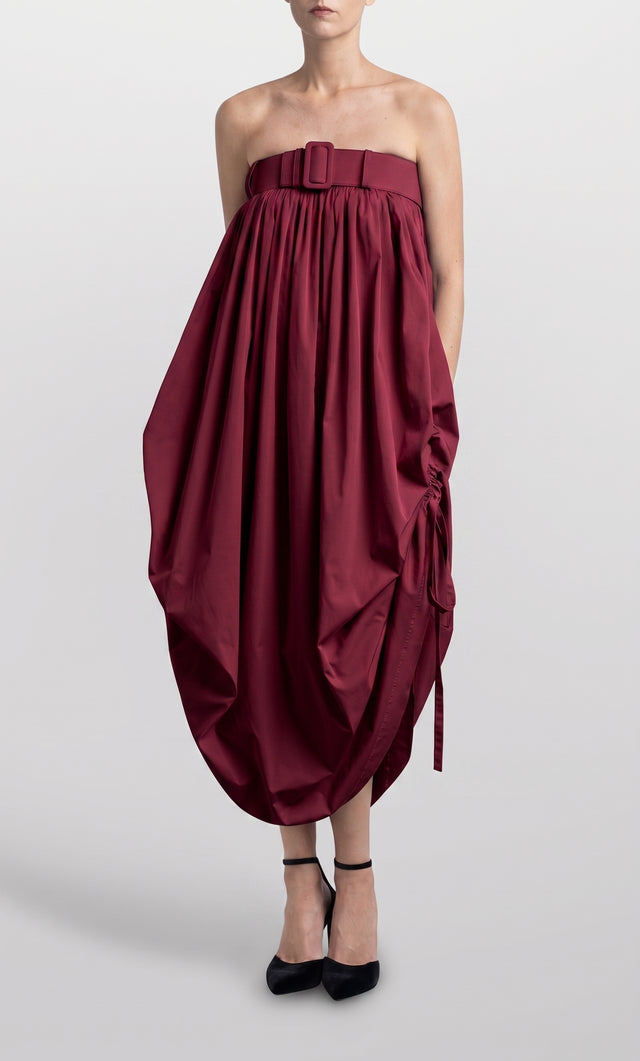 VESTIDO BALLOON LARGO POPELINA