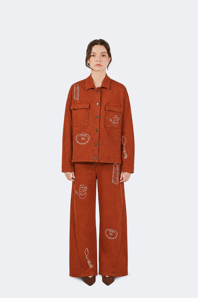 Chaqueta Payla - Ladrillo - Olga Fisch - Frente
