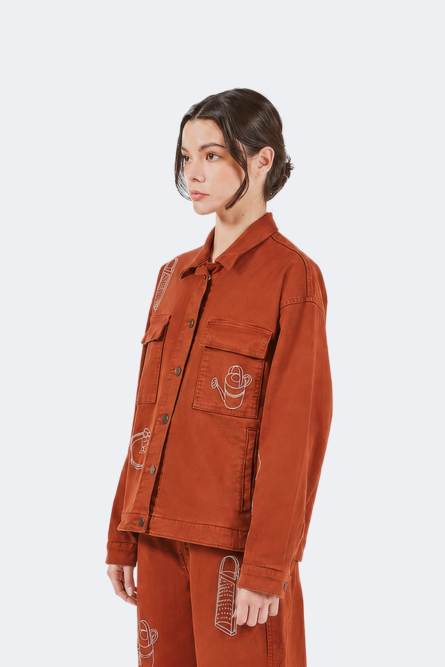 Chaqueta Payla - Ladrillo - Olga Fisch - Detalle lateral