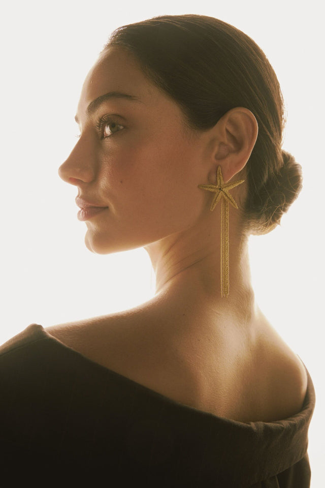 STARFISH EARRINGS WITH CHAINS