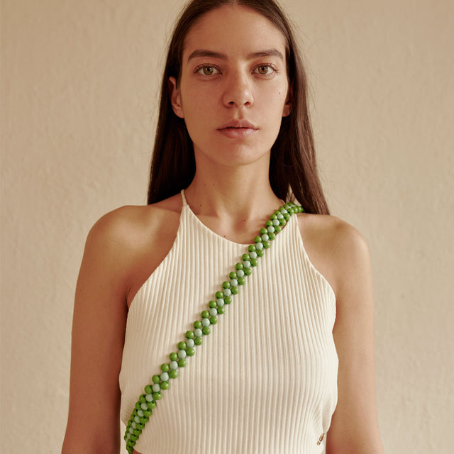 Wooden Beads Traveler's Strap - Green Springs