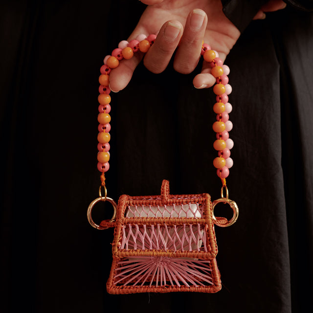 Wooden Beads Traveler's Strap - Orange Sunset