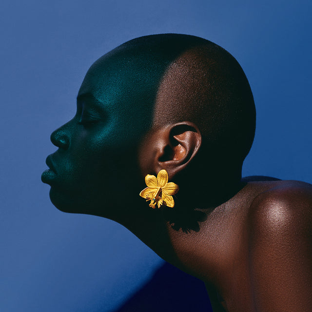 Epidendrum And Emerald Studs
