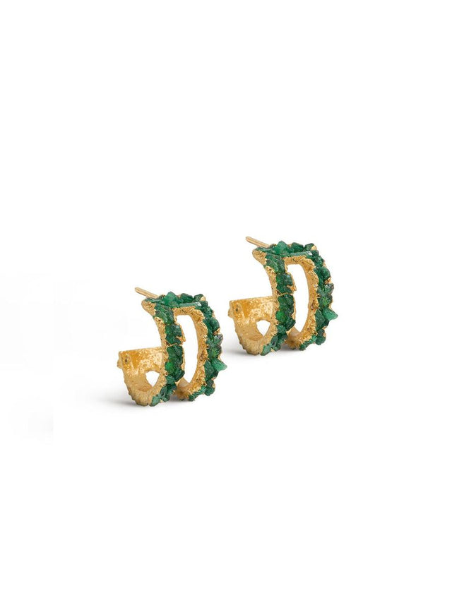 Mini Mosaico Emerald Hoops