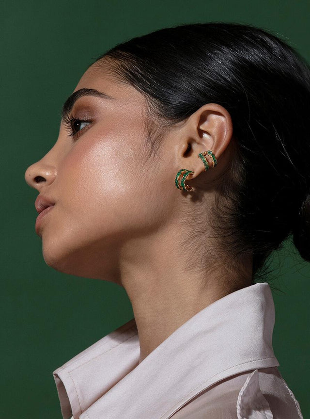 Mini Mosaico Emerald Hoops