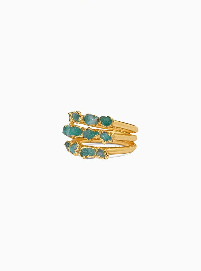 Triple Bang Emerald Ring