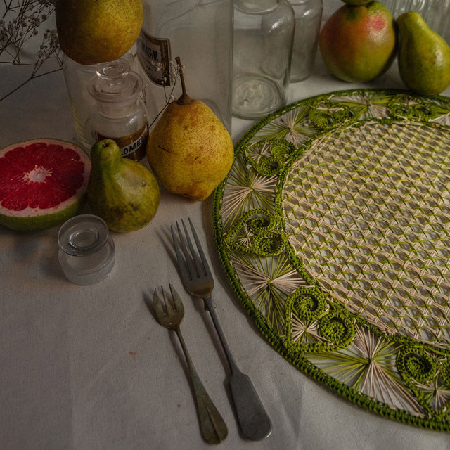 Juego de individuales - Corazones de Iraca - Verde