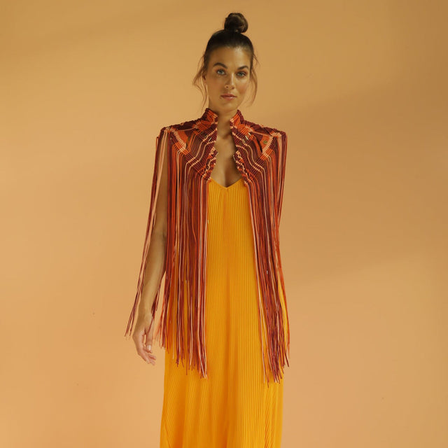 Hopu - Burgundy/Mandarine