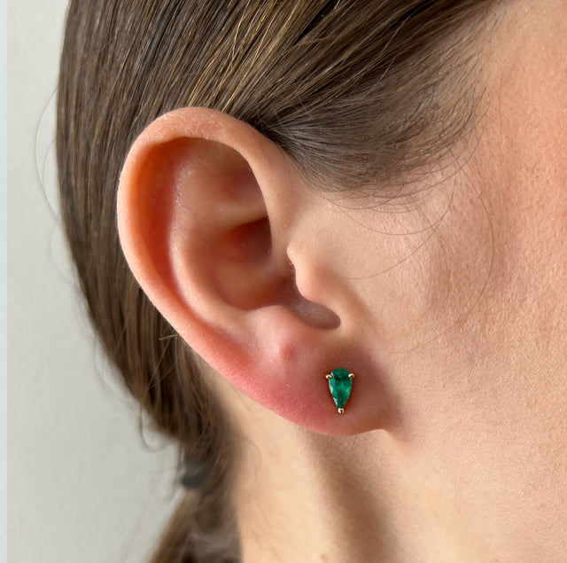 Emerald Drop Studs