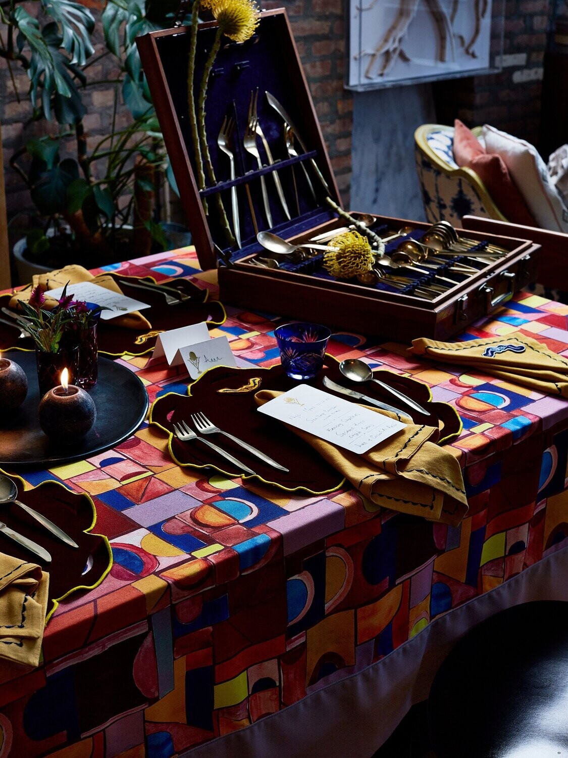 Sophie Dark Tablecloth – El Dorado Edit