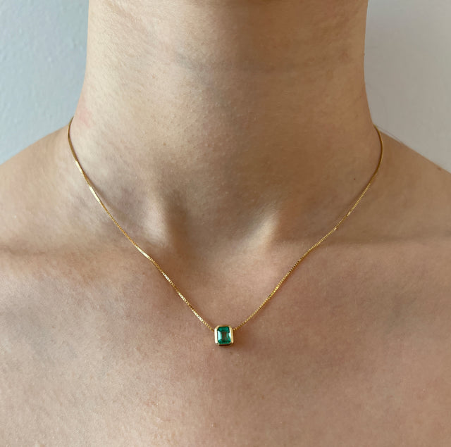 Rectangular Emerald Necklace