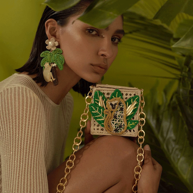 Mini Tiger Jungle Handbag with Chain