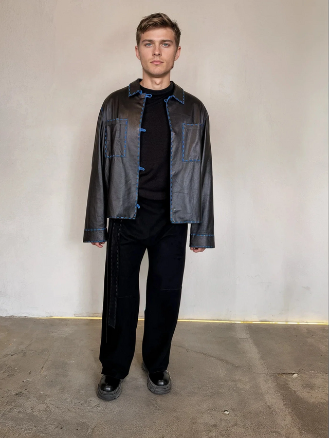 Caapi Reversible Black - Hombre - Andrea Landa - Detalle textura