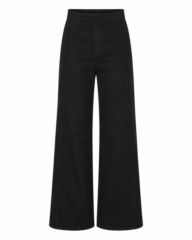 Silo Pants by MateriaCruda, black wide straight-leg trousers, main view