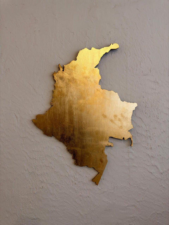 COLOMBIA MAP IN GOLD LEAF