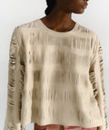 Sweater Tatacoa by Andrea Landa in Bone, view of the cut technique