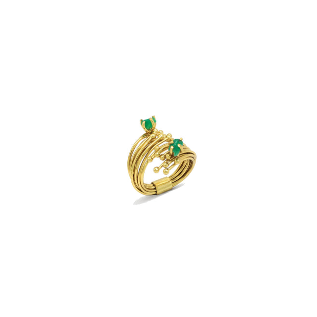 GEO RING WITH EMERALD