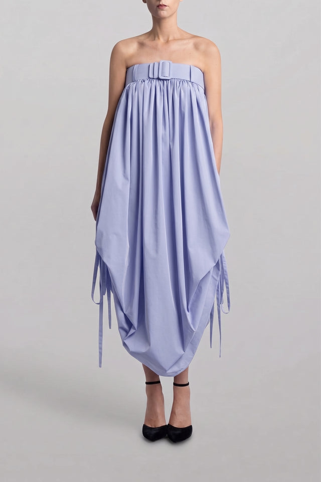 VESTIDO BALLOON LARGO CON CINTURON