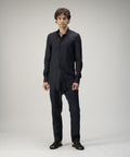 Camisa Tornado azul de A New Cross con cuello nehru, vista frontal