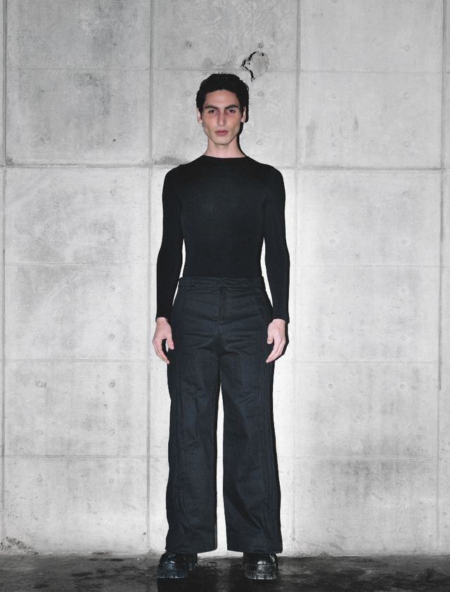 Silo Pants by MateriaCruda, detail of the handmade pin-tucks