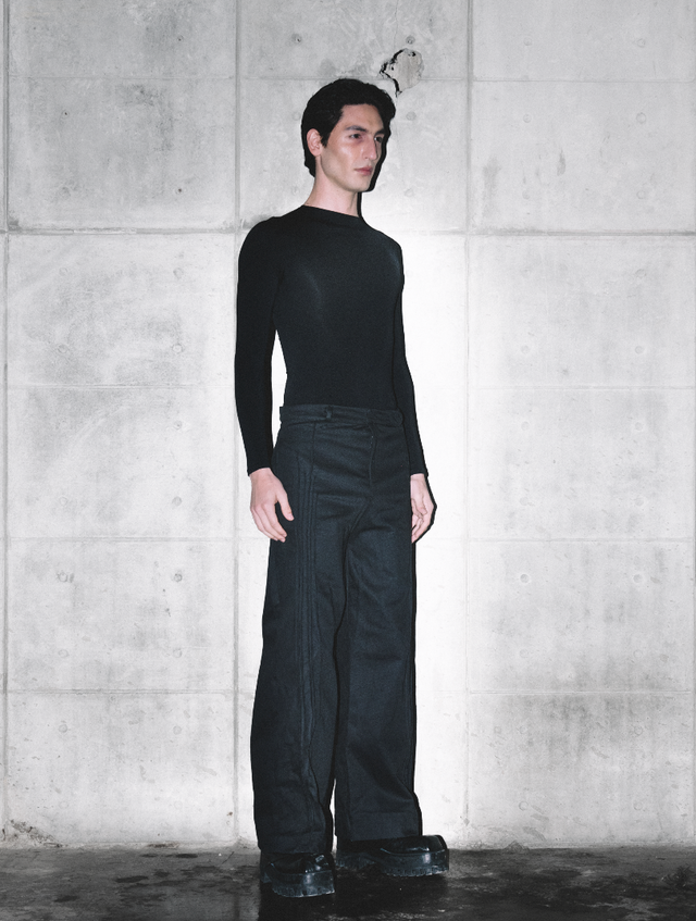 Silo Pants by MateriaCruda, structured wide-leg silhouette