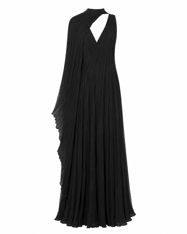 Elara Dress de MateriaCruda, detalle del panel lateral en movimiento