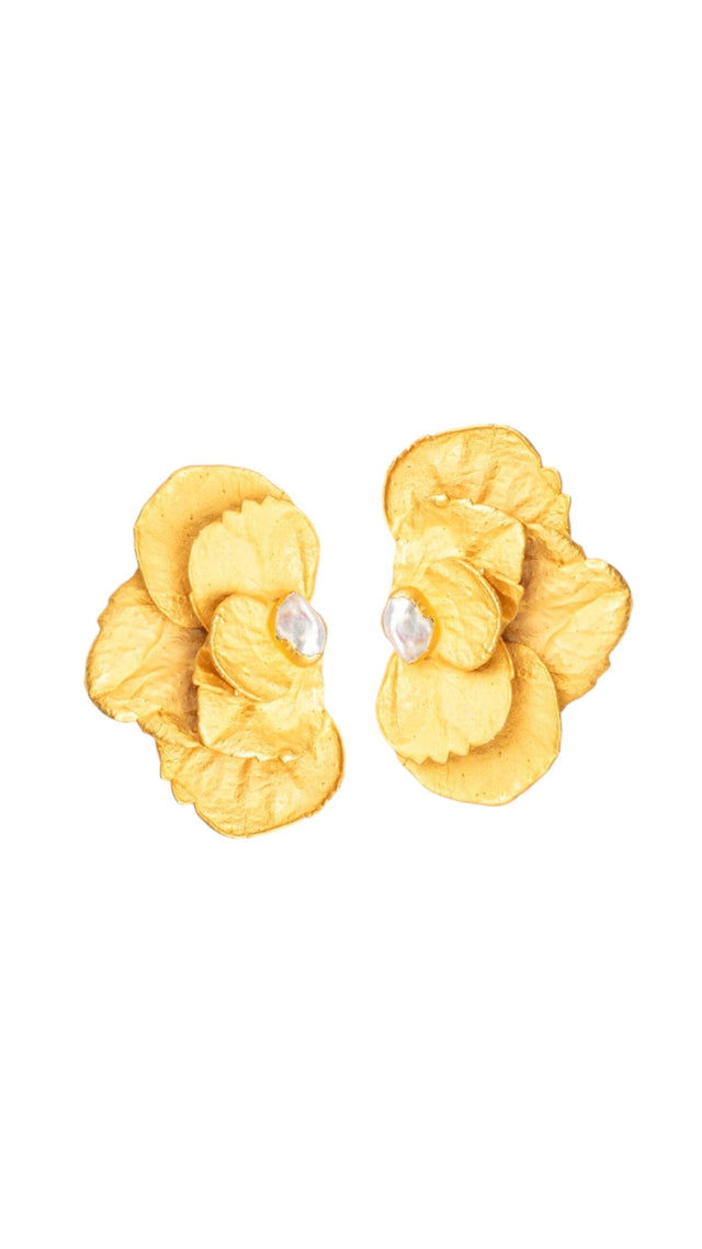 ARETES HORTENSIAS DECONSTRUIDAS CON PERLA