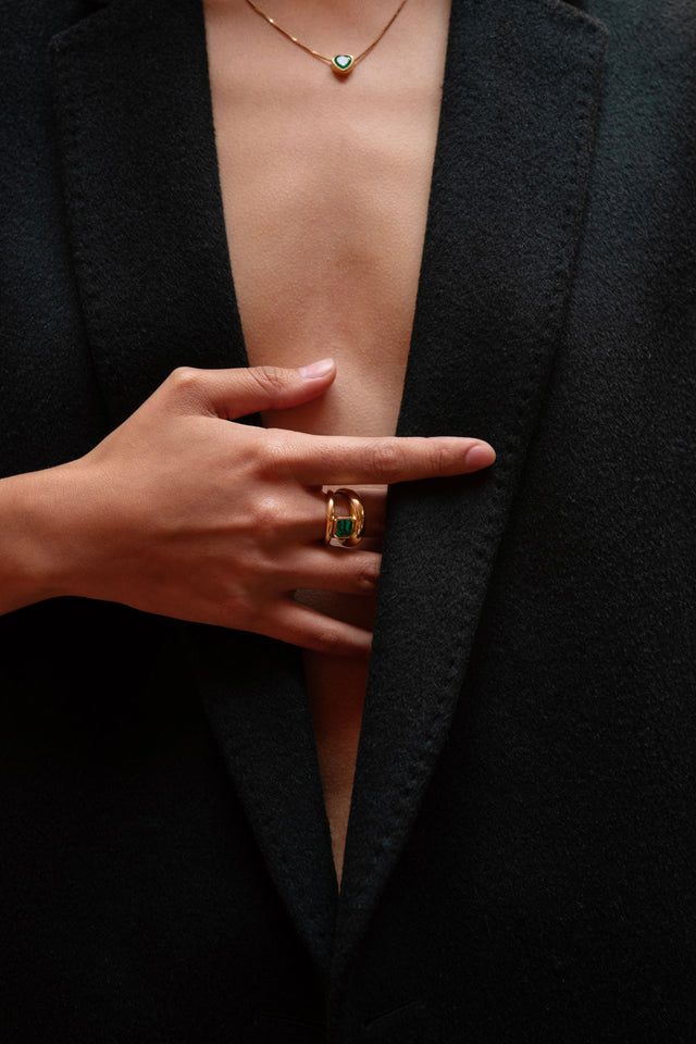 Emerald Double Ring