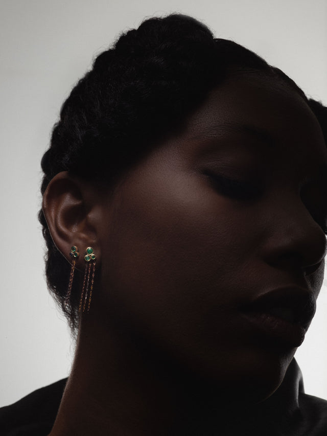 Emerald Comet Earrings