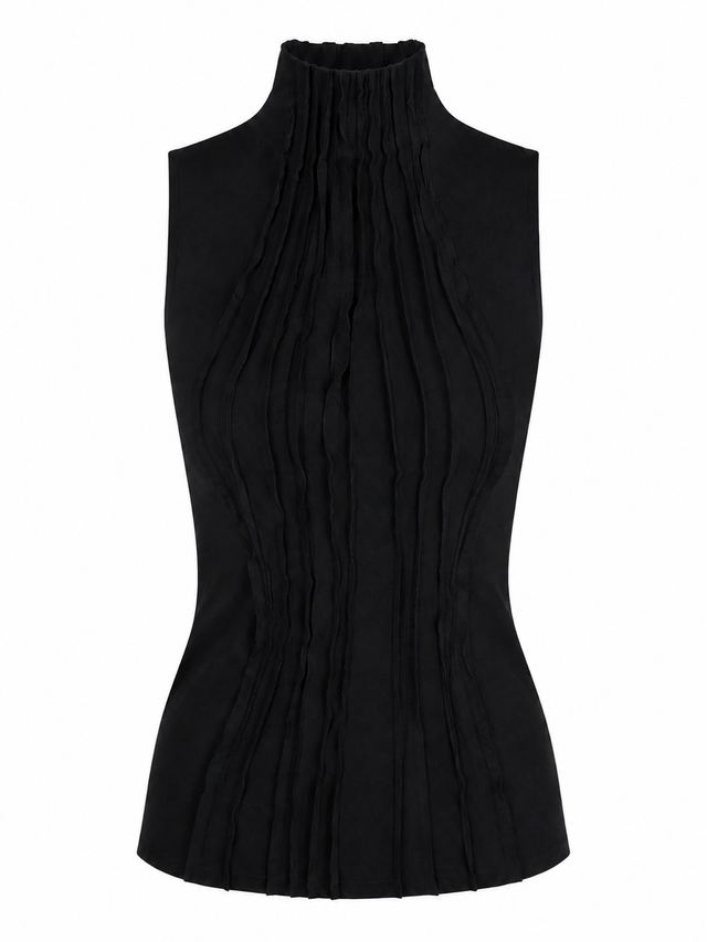 Aster Shirt de MateriaCruda, silueta arquitectónica en negro, vista principal