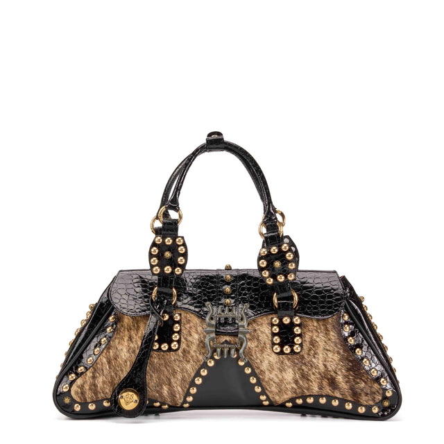 Bolso Venecia de cuero hecho a mano por artesanos colombianos, Patricia Mejía