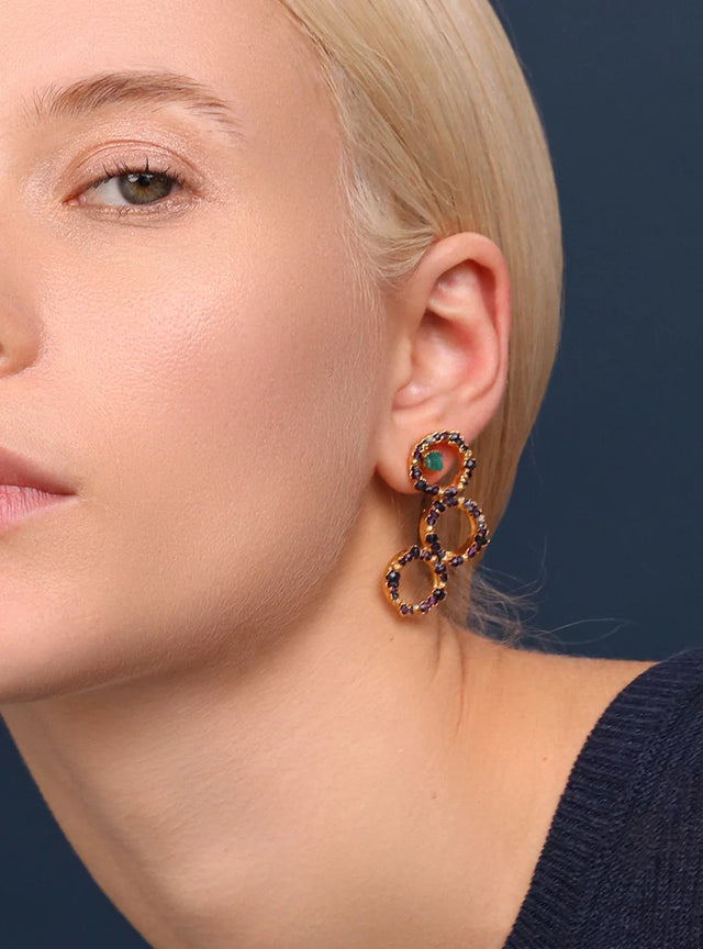 Triple Iris Earrings