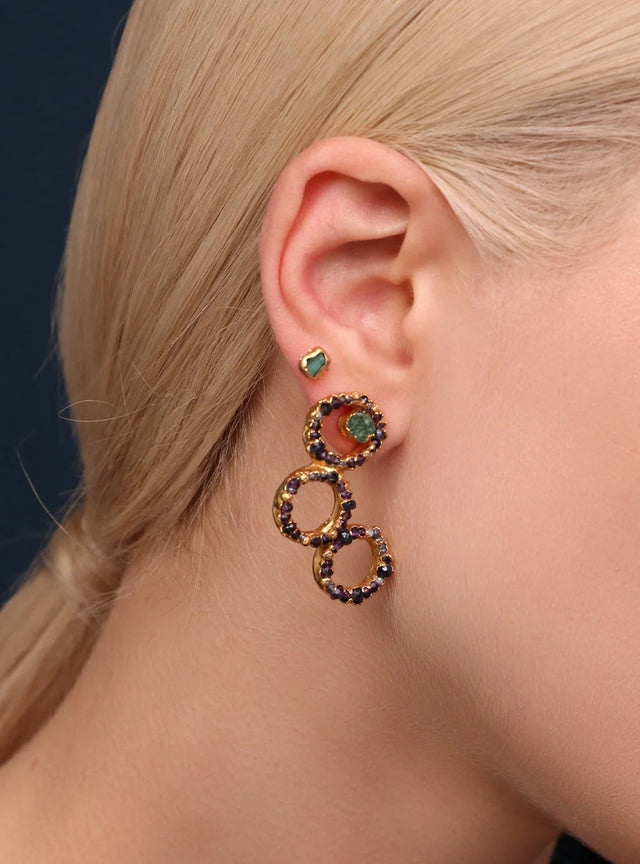 Triple Iris Earrings