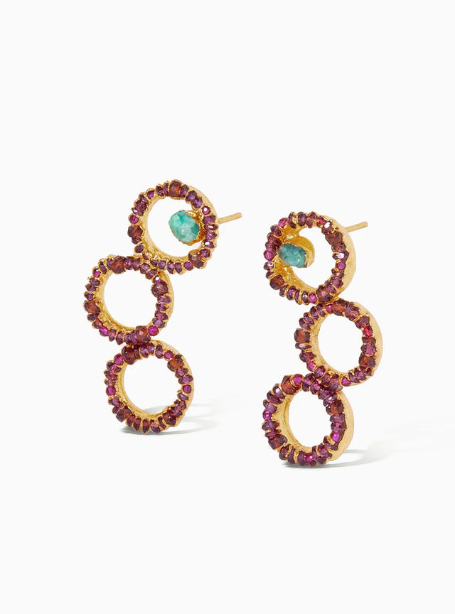 Triple Iris Earrings