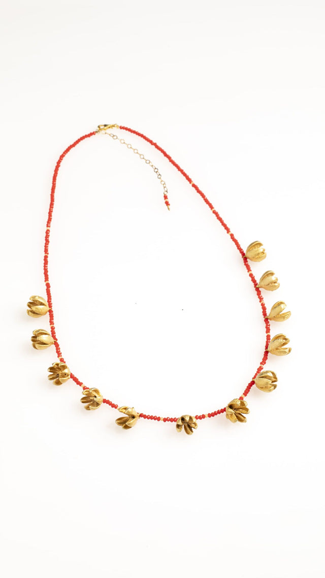 COLLAR SEMILLAS DE ENEBRO Y PIEDRAS NATURALES