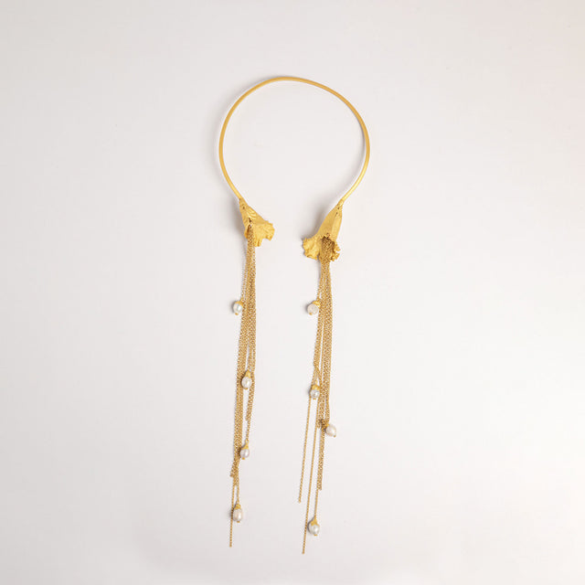 LABELLUM NECKLACE AND CHAINS WITH PEARLS